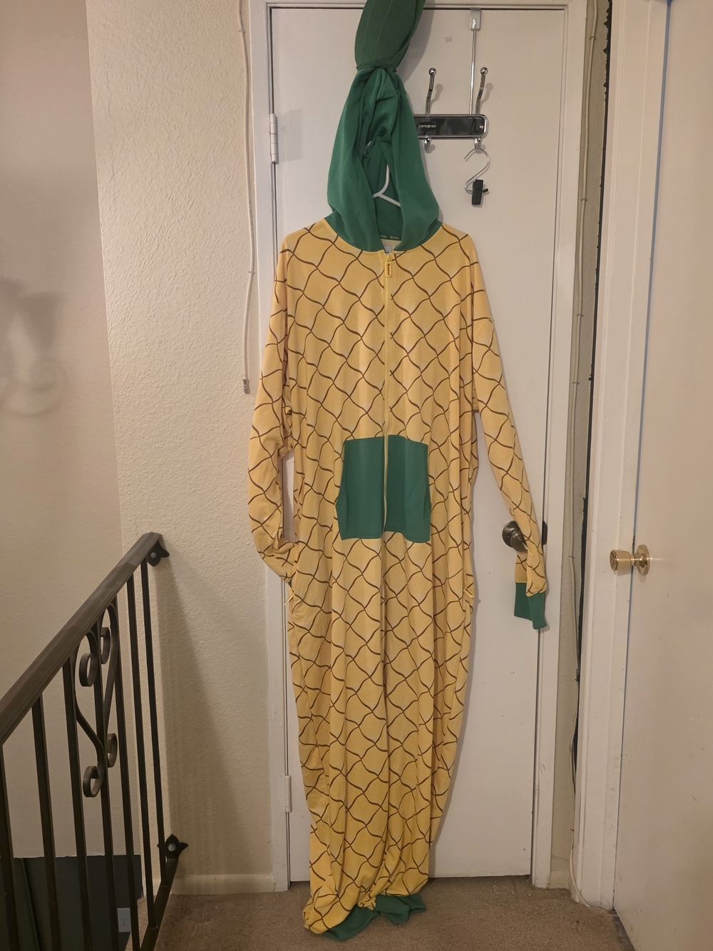 Tipsy Elves Costume Yellow and Green Pineapple Onesie 3XL